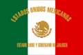 Bandera con escudo e inscripción bordados en hilo dorado fue una bandera el Estado Libre y Soberano de Jalisco.