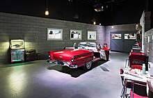 The 1950s room in the permanent exhibit features a Ford Thunderbird.