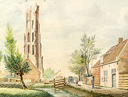 Veere-Zanddijk ruin church tower 1812.jpg