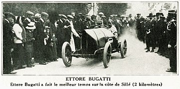 Victoire d'Ettore Bugatti sur Bugatti Type 14 en 1912