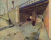 Van Gogh: Pont de chemin de fer sur l'avenue Montmajour (1888)