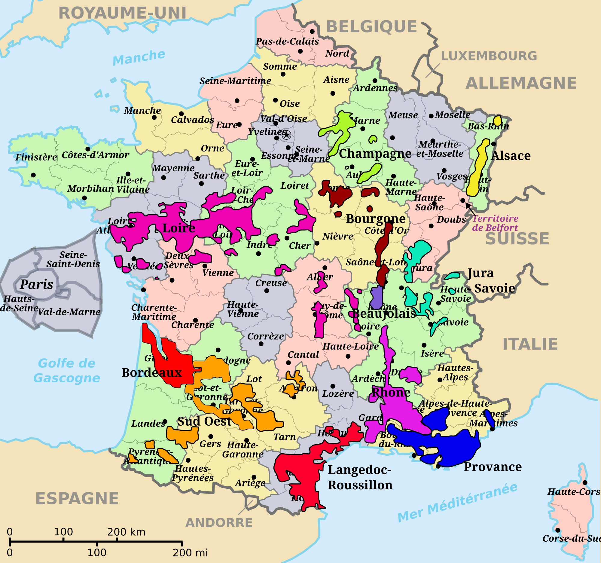 wine map of france