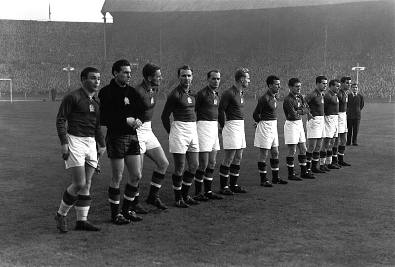 File:Wembley Stadium, the Hungarian national team before the 6-3 match against England.jpg