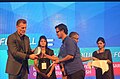 Wikipedian receiving awards at Bengali Wikipedia 10th anniversary celebration gala event, Dhaka (25).JPG