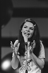 Dana sings the winning song "All Kinds of Everything" Eurovision Song Contest 1970 - Dana 1.jpg