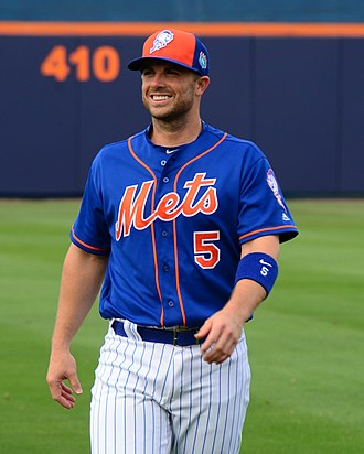 David Wright played third base for the Kingsport Mets in 2001. WrightMarch2016.jpg