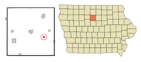 Wright County Iowa Incorporated and Unincorporated areas Galt Highlighted.svg
