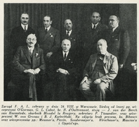 En 1936 à Varsovie lors de la réunion de la FAI avec Hadelin d'Oultremont, Godfrey Lowell Cabot, Bogdan Kwieciński ...