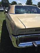 1973 AMC Ambassador Brougham sedan in beige with cinnamon and a 401 V8 at 2015 Macungie show 06.jpg