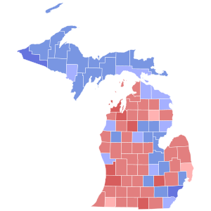 1982 Michigan gubernatorial election results map by county.svg