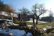 Hillsides and a sign pointing to Walterswil ski lift in the municipality 2012-03-01-Supra Argovio (Foto Dietrich Michael Weidmann) 289.JPG