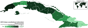 2019 Cuban constitutional referendum - Results by province.svg