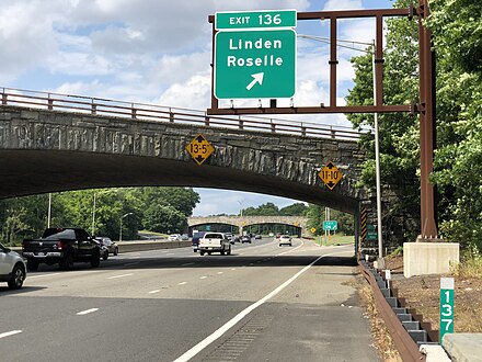 Stone overpasses on the Garden State Parkway in Union County