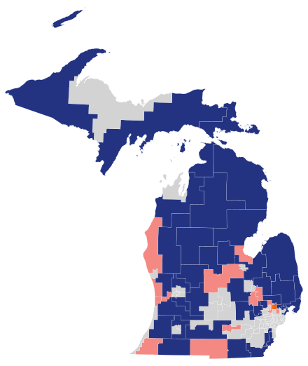 Endorsements by incumbent Republicans in the Michigan House of Representatives.

Endorsed Donald Trump (40)
Endorsed Nikki Haley (1)
No endorsement (13) 2024 United States presidential election Republican primary Michigan House endorsements.svg