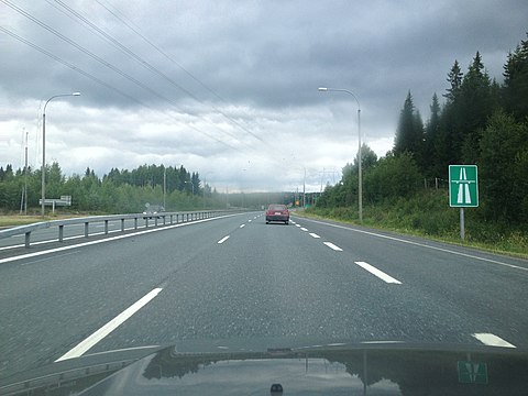 National road 5 in Kuopio, Finland