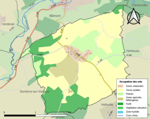 Carte des infrastructures et de l'occupation des sols de la commune en 2018 (CLC).