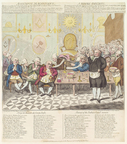 File:A Masonic anecdote' (Alessandro, Count of Cagliostro (Giuseppe Balsamo)) by James Gillray.jpg