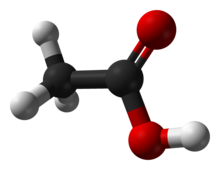 Ball and stick model of acetic acid
