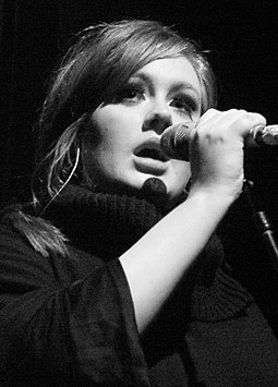 Adele's 21 was the longest-running number-one album of 2012, topping the ARIA Albums Chart for nine weeks. Adele - Live 2009 (4) cropped.jpg