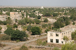 Ruïnes in de stad Agdam