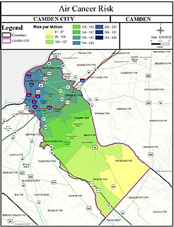 Air pollutant cancer-risk assessment model in Camden city. Air Cancer Risk Camden City.jpg