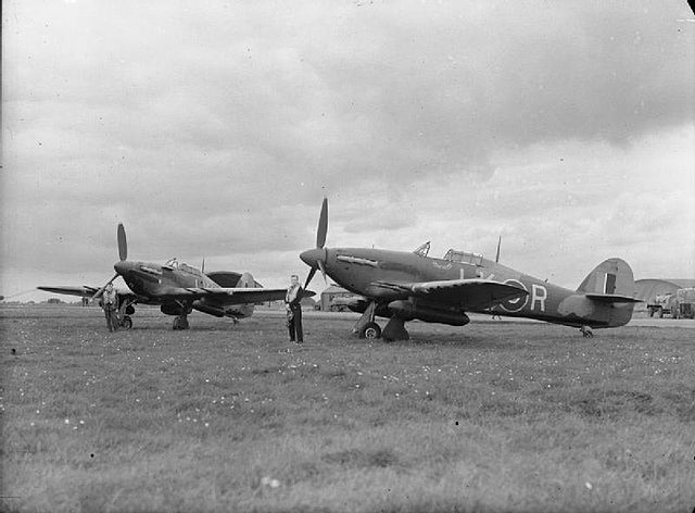 Hawker Hurricane Mark IIC night fighters on the airfield