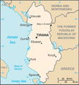 Map of Albania from CIA World Factbook English text