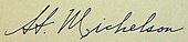 Signature de Albert A. Michelson