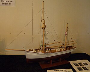 Aldan TG25 a ship model of a Faroese sail ship which went missing on 25 July 1940.jpg