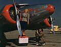 Alice Faye and Photographer with Lockheed 12A Electra Junior (8596148914).jpg