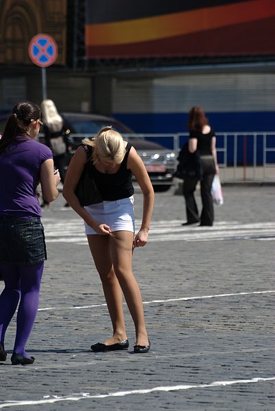 File:Aligning pantyhose on Red Square.jpg