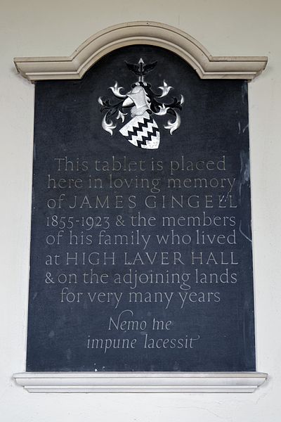 File:All Saints Church James Gingell tablet High Laver Essex England.jpg