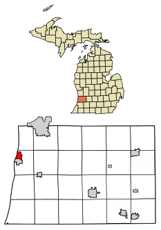 Allegan County Michigan Incorporated and Unincorporated areas Saugatuck Highlighted.svg