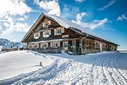 Bregenzerwälderhaus bij de bergtop Hochhäderich (Alpe Moos)