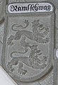 Wappen der Herren von Ramsschwag am Epitaph des Joachim von Sirgenstein († 1588) in der Pfarrkirche Amtzell