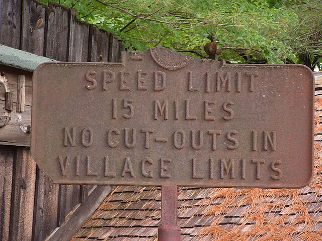 Historic New Hampshire speed limit sign