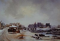 Antoine Perrot L'Île Louviers sous la neige, 1830, musée Carnavalet.