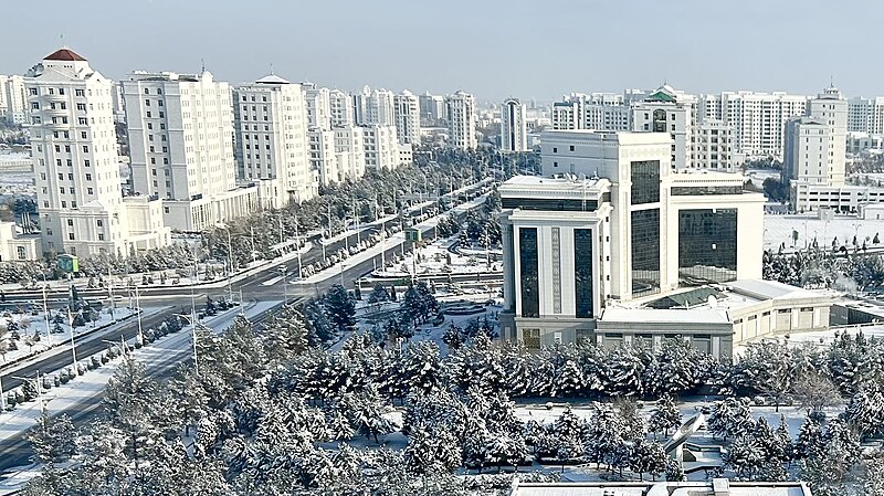 File:Ashgabat in Snow Jan 2023.jpg