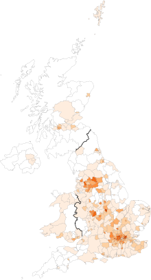 Asian percentage UK wide in 2011.svg