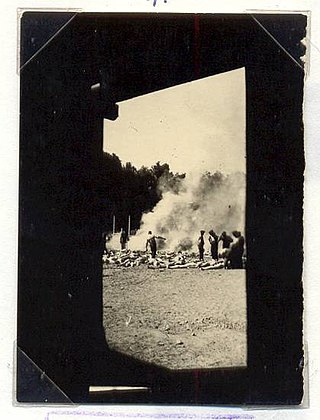 <i>Sonderkommando</i> photographs Group of covert photographs by an inmate of the Auschwitz-Birkenau extermination camp