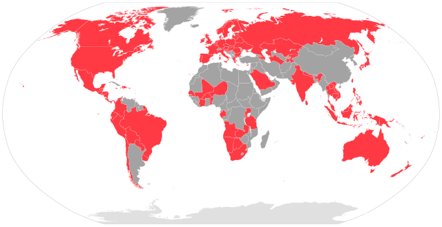 Map of global availability of Google Play Pass