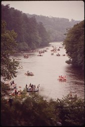 The Ramblin' Raft Race, an annual event in Atlanta, was cancelled in 1980 due to environmental concerns.