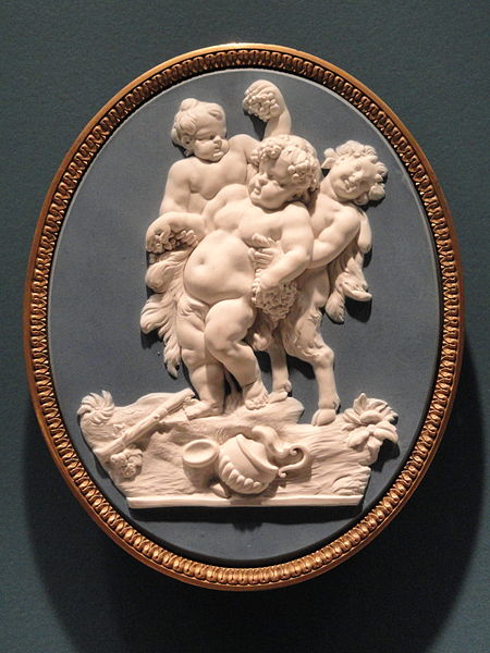 File:Bacchus and Two Fauns, c. 1775, Wedgwood and Bentley Pottery, Burslem, solid jasper on white relief - Art Institute of Chicago - DSC09814.JPG