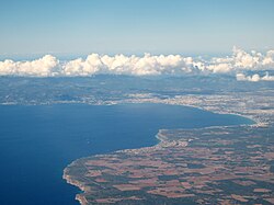 Vista aérea de Palma e sua baía.