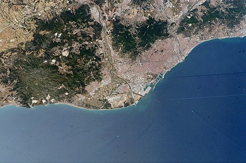 Satellittbilde av Barcelona  Foto: Earth Observations Laboratory, Johnson Space Center, NASA, 3. juni 2004