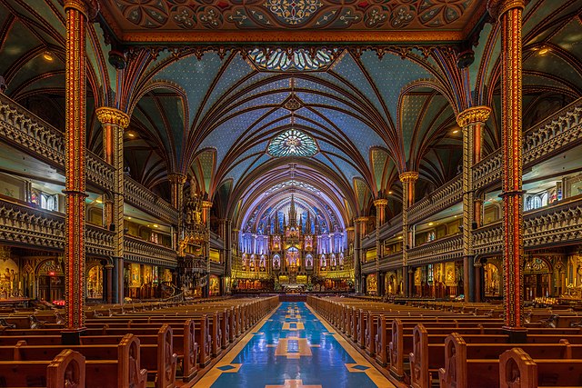 Интерьер собора Монреальской Богоматери