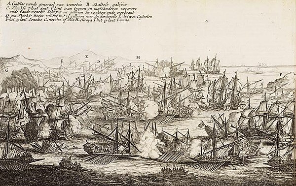 The Third Battle of the Dardanelles, by Pieter Casteleyn, 1657