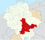 Locator map of Bavaria within the German Kingdom