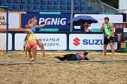 Deutsch: Beachhandball Europameisterschaften 2019 (Beach handball Euro); Tag 5: 6. Juli 2019 – Frauen, Platzierungsspiel für die Ränge 9–12, Deutschland-Polen 2:1 (22:23, 19:16, 7:6) English: Beach handball Euro; Day 5: 6 July 2019 – Placement Match/Cross Match for rank 9–12 Women – Germany-Poland 2:1 (22:23, 19:16, 7:6)