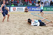 Deutsch: Beachhandball Europameisterschaften 2019 (Beach handball Euro); Tag 6: 7. Juli 2019 – Männerfinale, Dänemark-Norwegen 2:0 (25:18, 19:16) English: Beach handball Euro; Day 6: 7 July 2019 – Men's Final – Denmark-Norway 2:0 (25:18, 19:16)